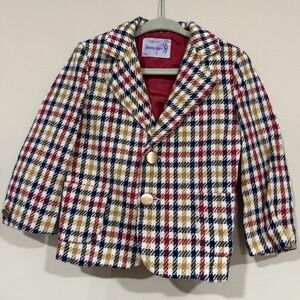 Vintage Toddler Checkered Danny Dare Blazer Size 3